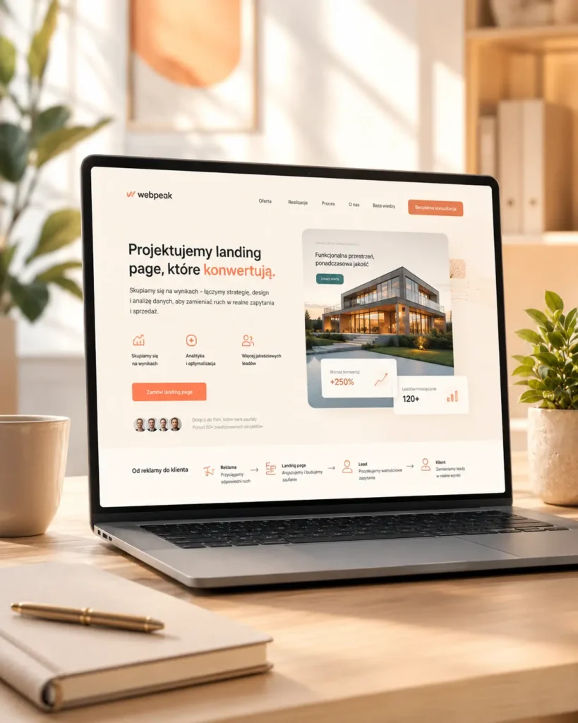 Landing page pod kampanie reklamowe z formularzem kontaktowym